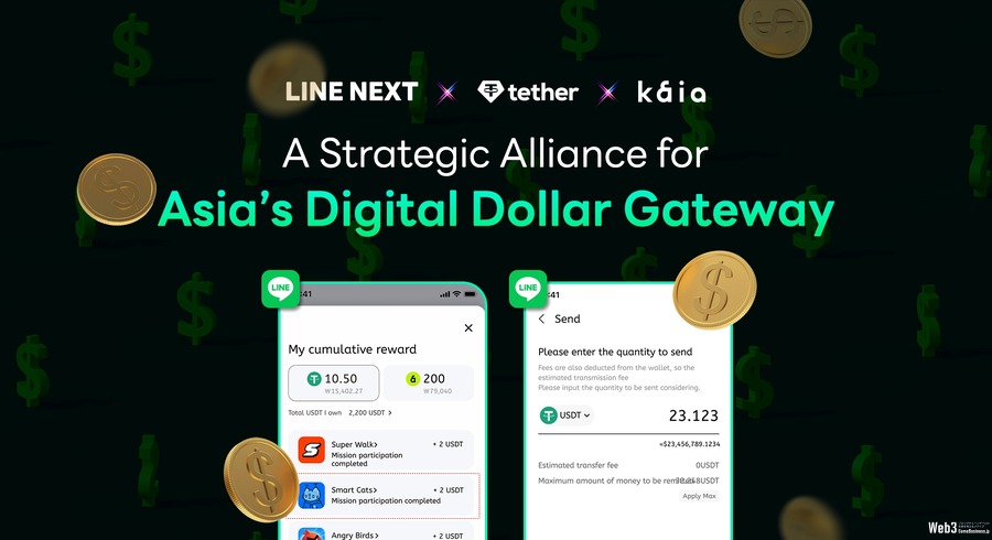 LINE NEXTとKaiaがTether社と提携、Mini DappなどのプラットフォームにUSD₮を導入