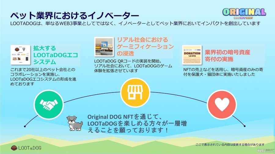 NFTわんこ育成アプリ『LOOTaDOG』、「SBINFT Market」でDOG NFT販売へ